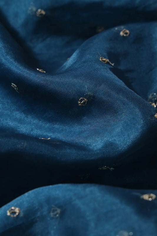 AIzaSyBcstauz-XMPRhEY21AUzeo032pxrXB5Ug - Cut Dana Beads With Zari Small Motif Embroidery On Rama Organza Fabric