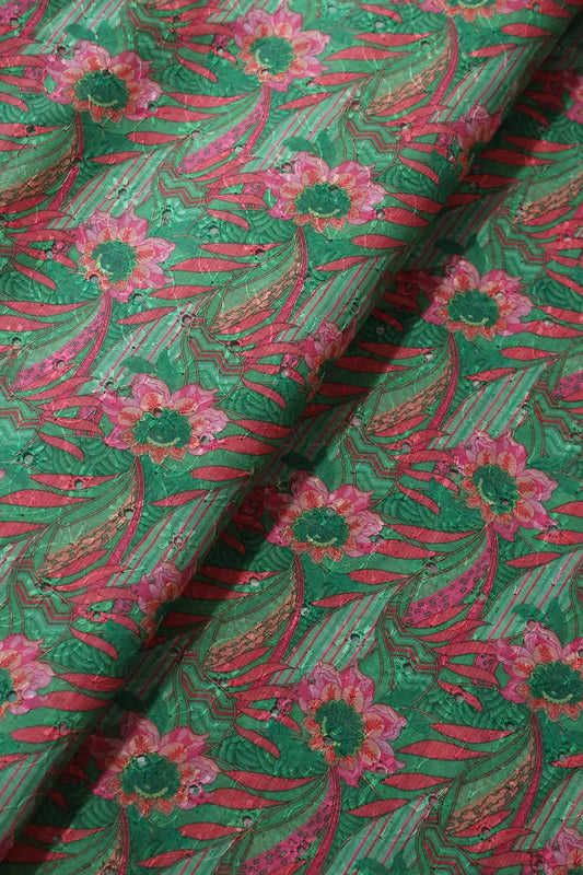 AIzaSyBcstauz-XMPRhEY21AUzeo032pxrXB5Ug - Floral Digital Print On Hakoba Cotton Embroidery Fabric