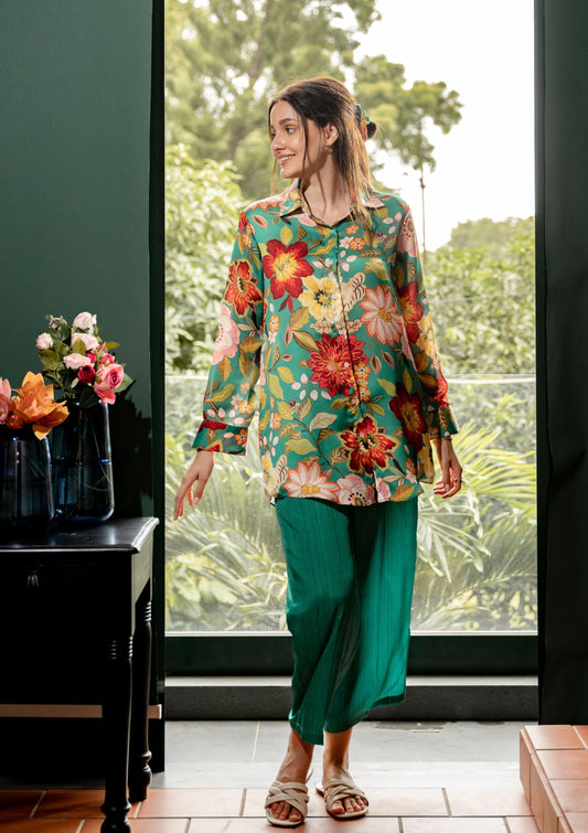 AIzaSyBcstauz-XMPRhEY21AUzeo032pxrXB5Ug - Chroma Floral Satin Co-ord Set