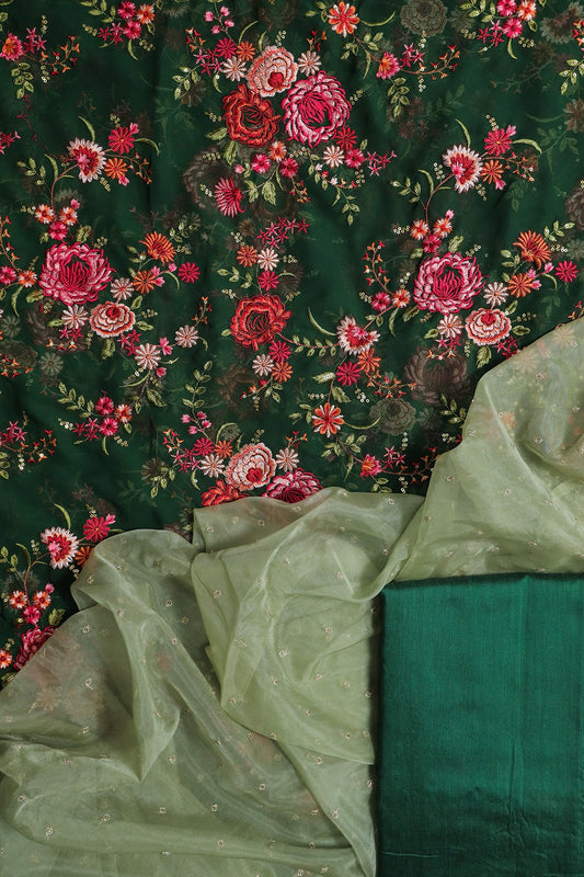 AIzaSyBcstauz-XMPRhEY21AUzeo032pxrXB5Ug - Bottle Green Kashmiri Embroidery Unstitched Suit (3 Piece)