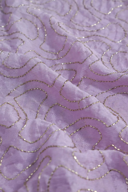 AIzaSyBcstauz-XMPRhEY21AUzeo032pxrXB5Ug - Cut Dana Beads Appealing Abstract Embroidery Work On Lilac Chinnon Chiffon Fabric