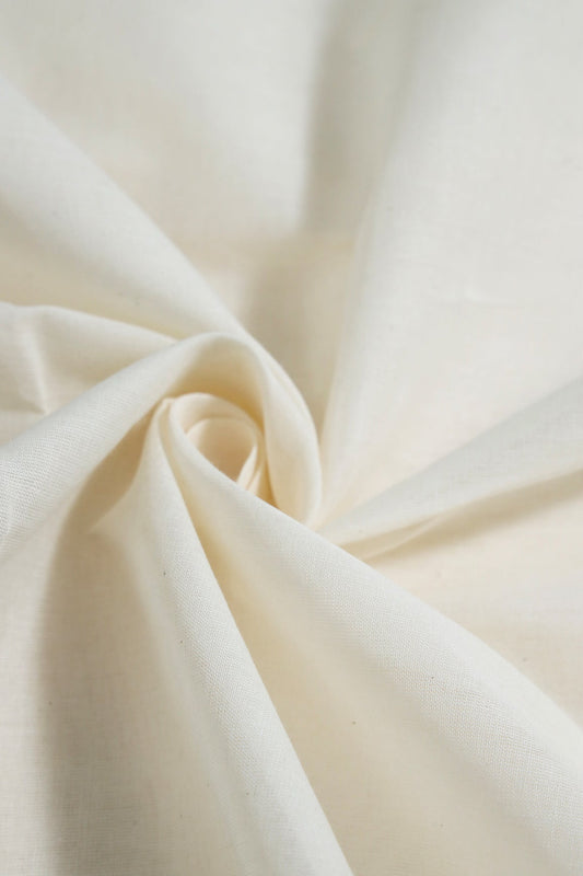 Off White Dyed Pure Cotton Fabric