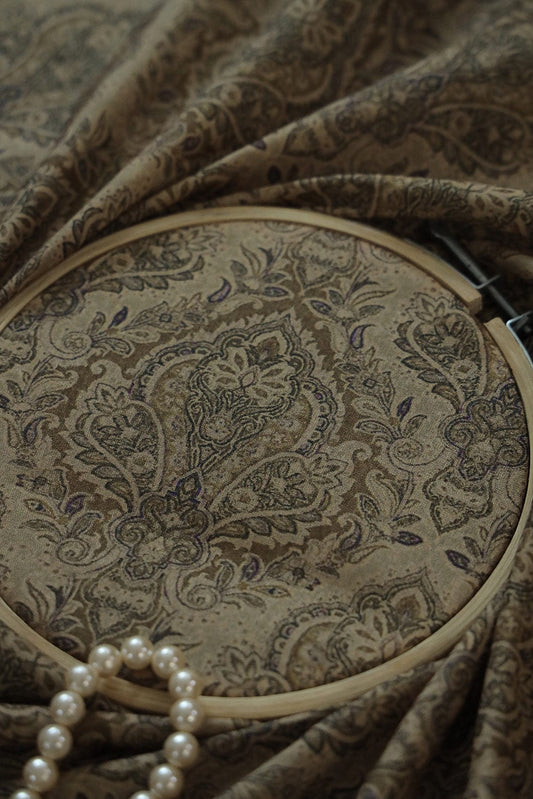 AIzaSyBcstauz-XMPRhEY21AUzeo032pxrXB5Ug - Beige Cultural Digital Print Design on Tussar Fabric