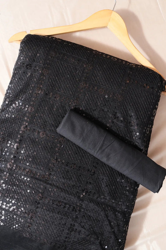 AIzaSyBcstauz-XMPRhEY21AUzeo032pxrXB5Ug - Black Saree set (2 Piece)