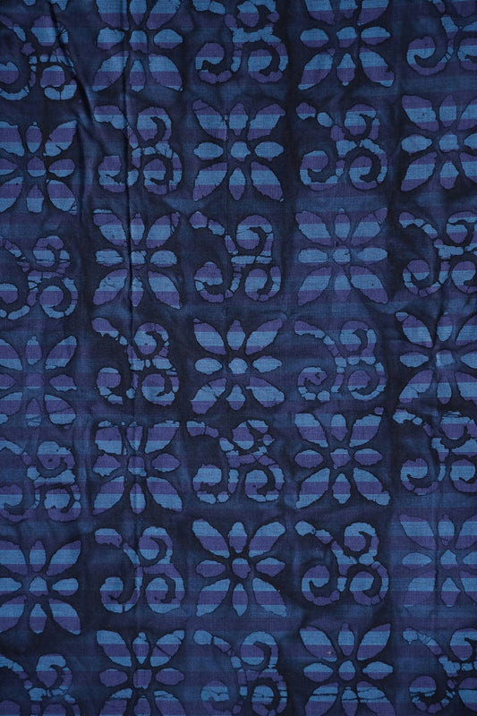 AIzaSyBcstauz-XMPRhEY21AUzeo032pxrXB5Ug - Blue And Purple Traditional Pattern Batik Handblock Organic Cotton Fabric