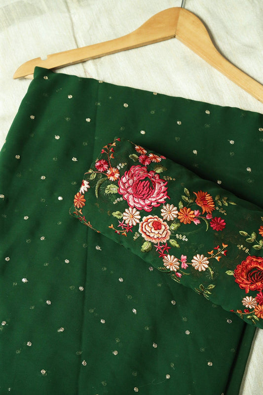 AIzaSyBcstauz-XMPRhEY21AUzeo032pxrXB5Ug - Green And Green Bottle Saree set (2 Piece)