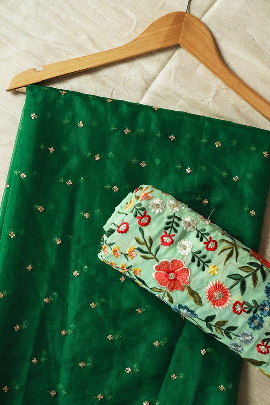 AIzaSyBcstauz-XMPRhEY21AUzeo032pxrXB5Ug - Bottle Green And Olive Saree set (2 Piece)