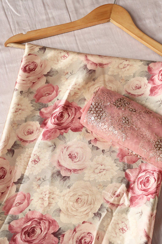 AIzaSyBcstauz-XMPRhEY21AUzeo032pxrXB5Ug - Burgundy And Baby Pink Saree set (2 Piece)