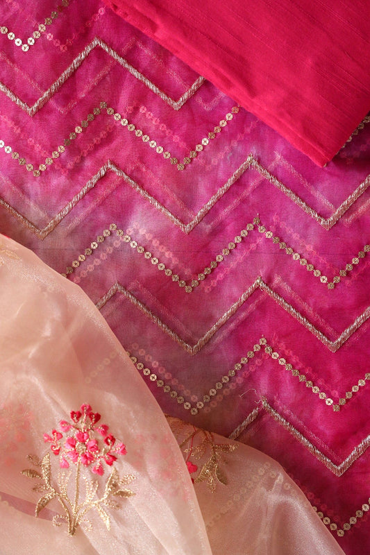 AIzaSyBcstauz-XMPRhEY21AUzeo032pxrXB5Ug - Dark Pink And Beige Unstitched Suit (3 Piece)