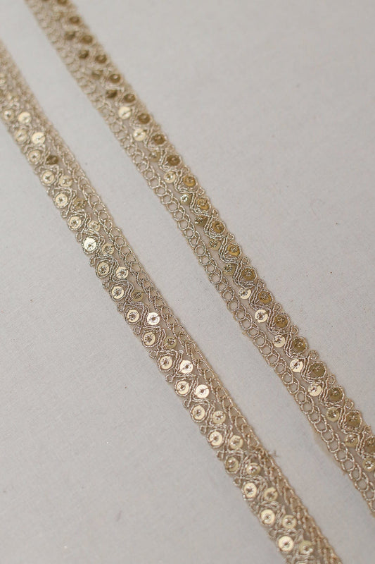 AIzaSyBcstauz-XMPRhEY21AUzeo032pxrXB5Ug - Gold Zari With Sequins Embroidered Lace (9 Meters)