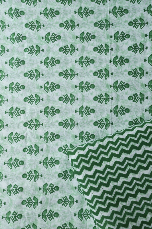 AIzaSyBcstauz-XMPRhEY21AUzeo032pxrXB5Ug - Green And Off White Pure Cotton Unstitched Suit Set (2 Piece)