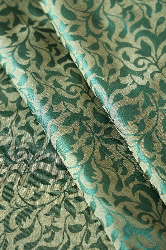 AIzaSyBcstauz-XMPRhEY21AUzeo032pxrXB5Ug - Green Ethnic Silk Satin Jute Banarasi Jacquard Fabric