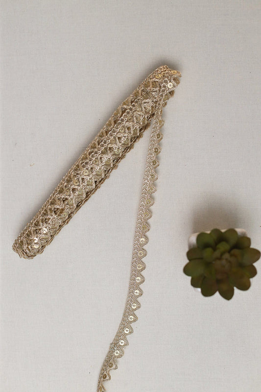AIzaSyBcstauz-XMPRhEY21AUzeo032pxrXB5Ug - Gold Zari With Sequins Embroidered Lace (9 Meters)