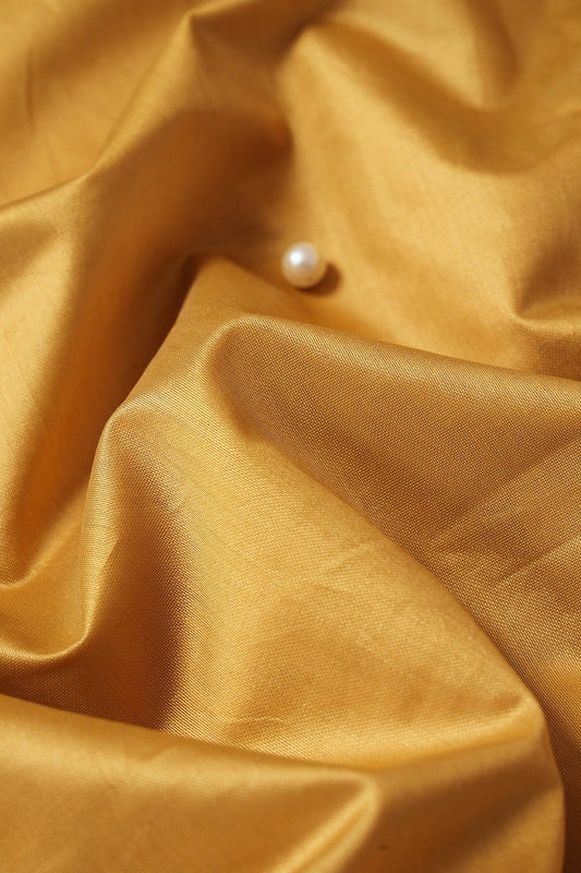 Mustard Dyed Viscose Chanderi Silk Fabric
