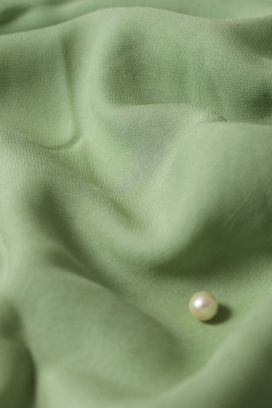 Olive Dyed Viscose Georgette Fabric