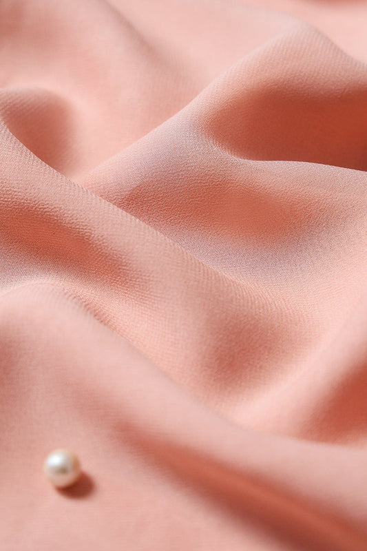 Peach Dyed Viscose Georgette Fabric