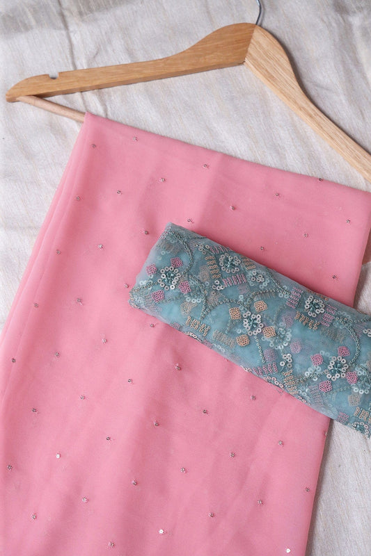 Pink And Olive Saree set (2 Piece)