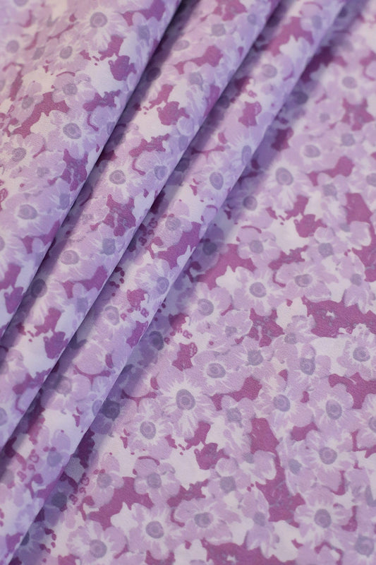 AIzaSyBcstauz-XMPRhEY21AUzeo032pxrXB5Ug - Big Width "56" Beautiful Lavender Floral Digital Print On Crepe Satin Fabric