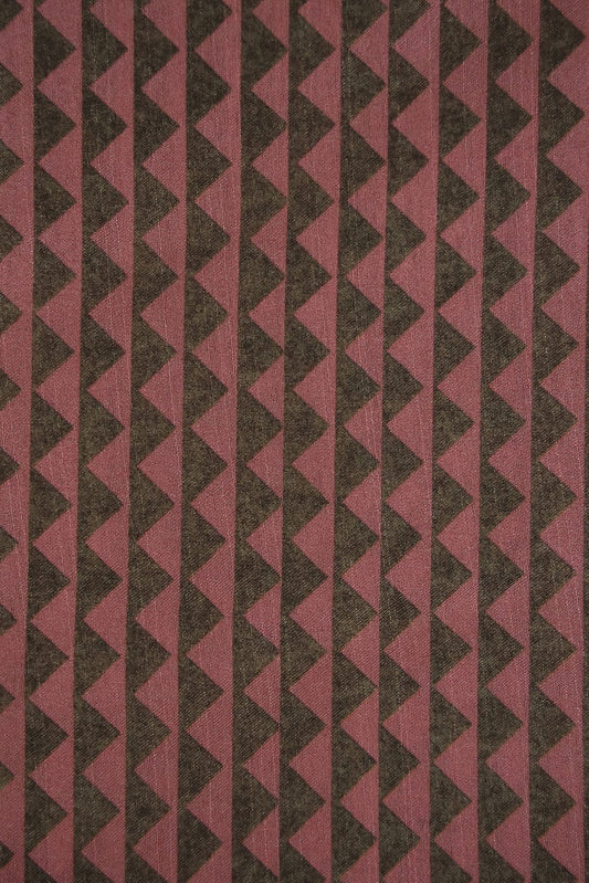 Rust Arrow Digital Print on Tussar Satin Fabric