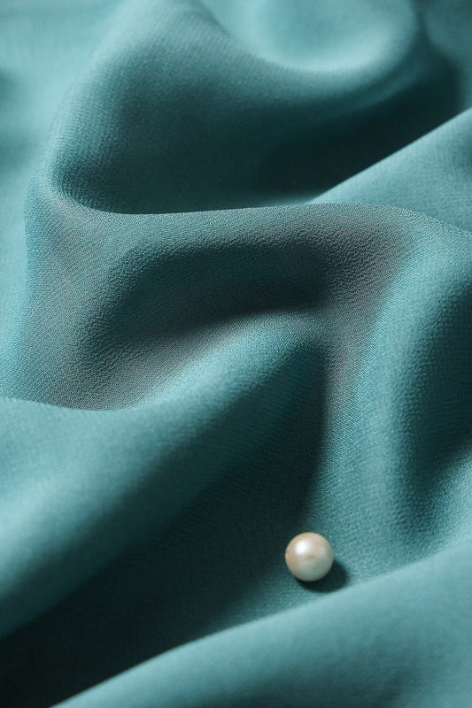 Teal Dyed Viscose Georgette Fabric