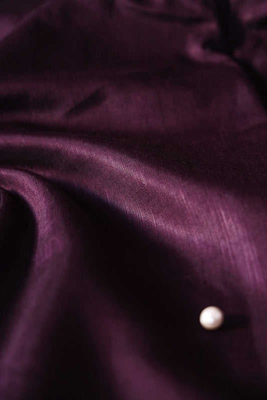 Wine Raw Silk Fabric