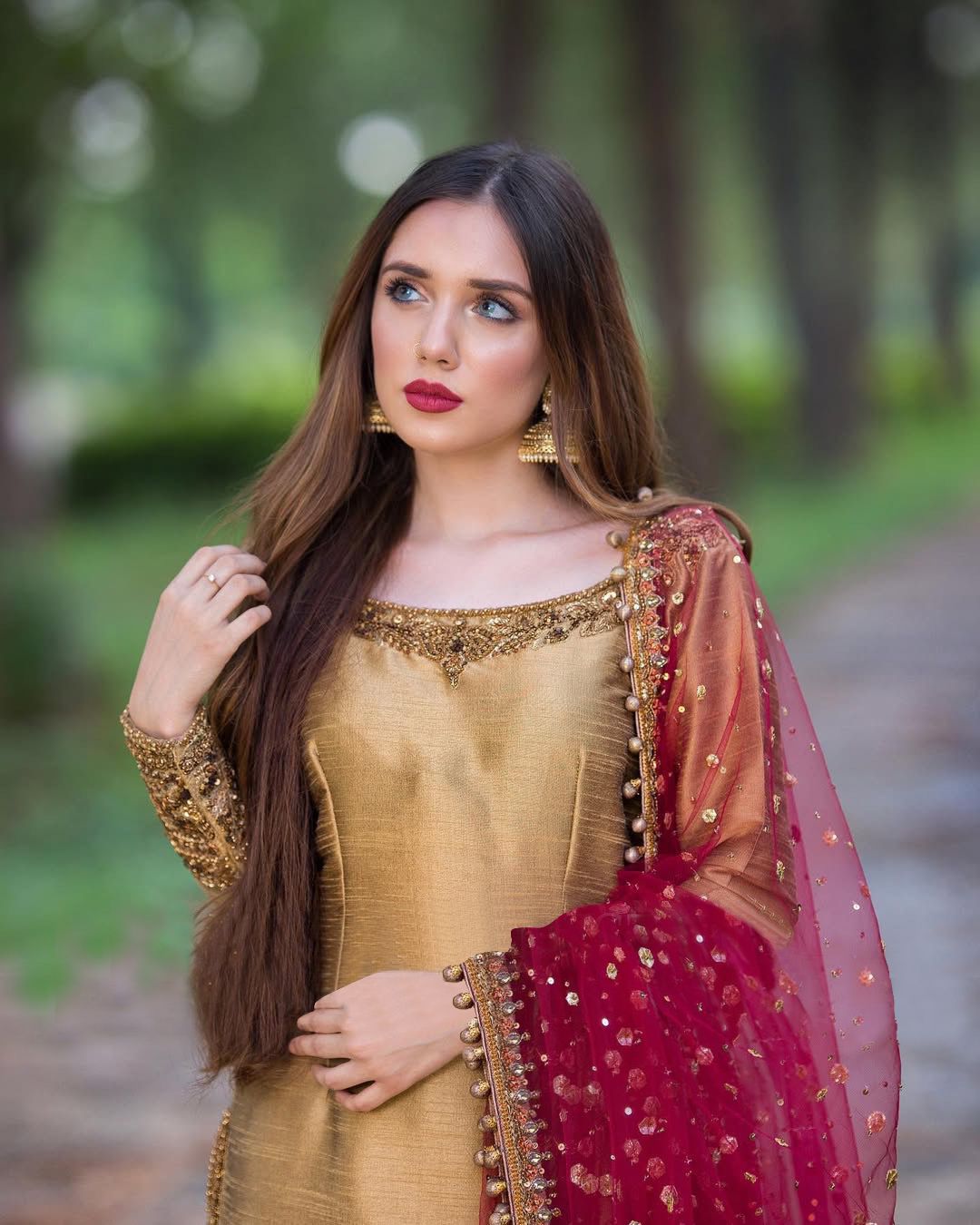 Outstanding Chinon Silk Kurti - Plazzo With Dupatta