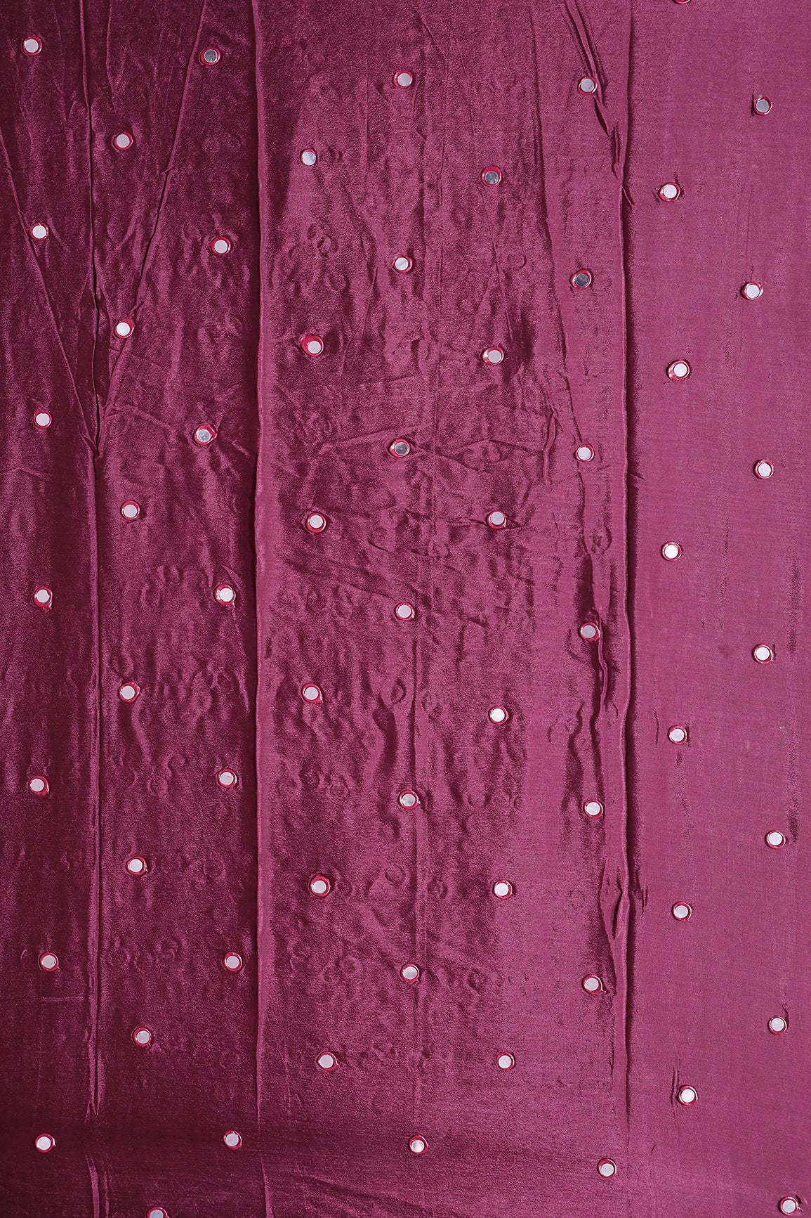 AIzaSyBcstauz-XMPRhEY21AUzeo032pxrXB5Ug - 1.25 Meter Cut Piece Of Real Mirror Embroidery Work On Maroon Viscose Chinnon Chiffon Fabric