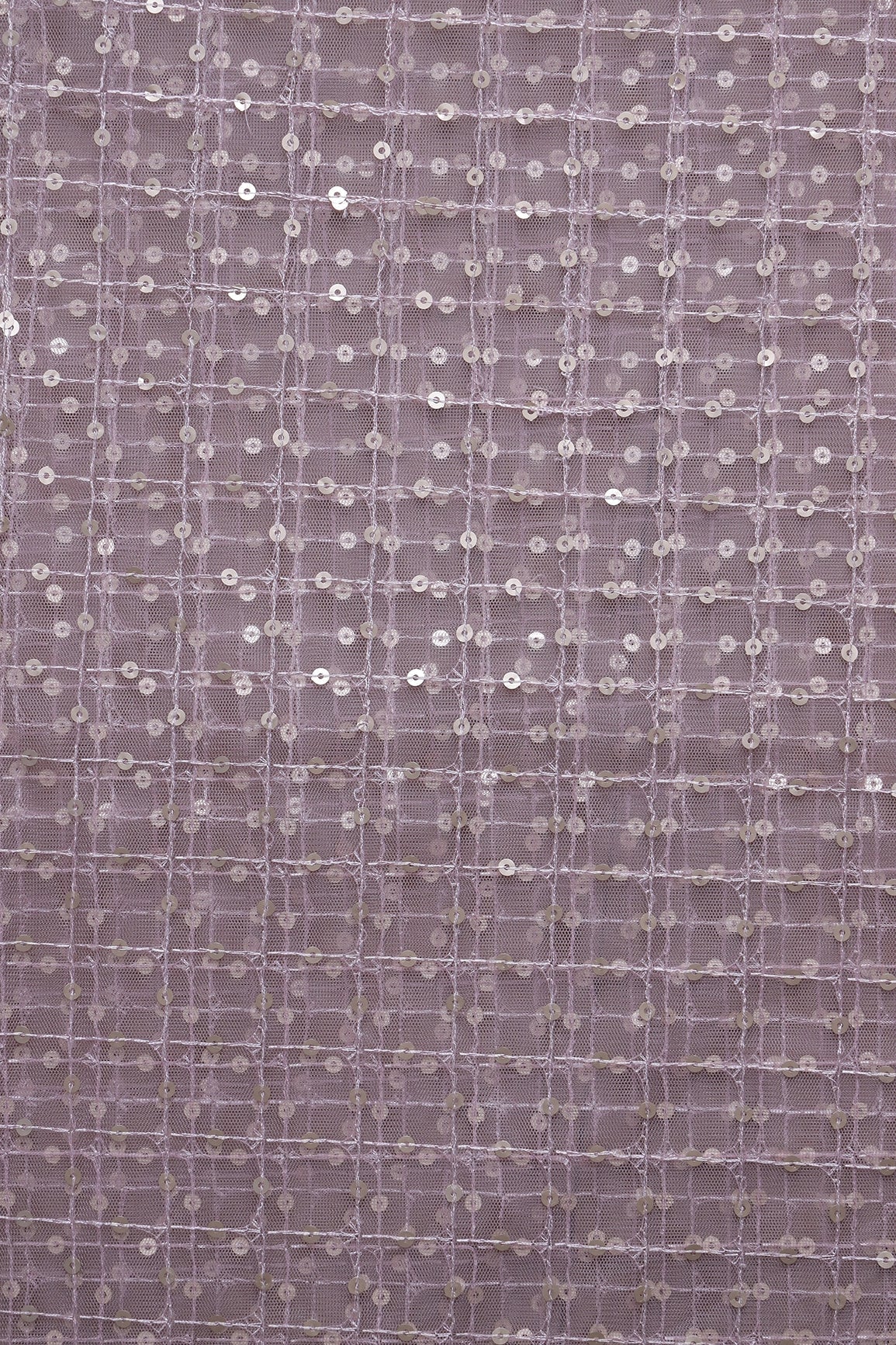 AIzaSyBcstauz-XMPRhEY21AUzeo032pxrXB5Ug - 1.75 Meter Cut Piece Of Gold Matt Sequins Small Checks Embroidery Work On Mauve Soft Net Fabric