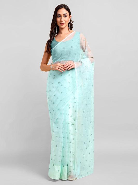 Sea Green Saree Set (2 Piece)