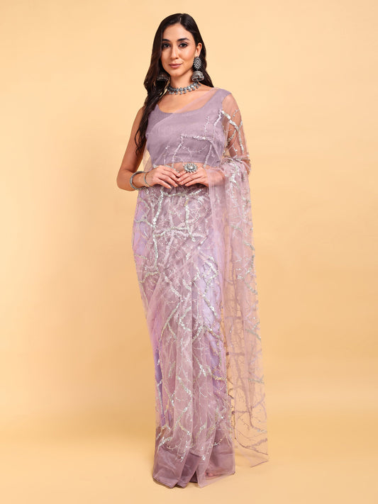Lilac Lavender Saree Set (2 Piece)