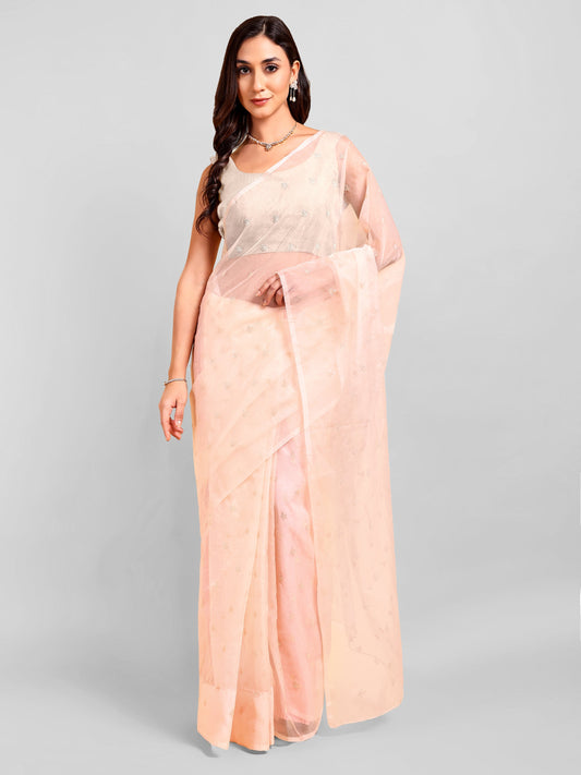 Peach Saree Set (2 Piece)
