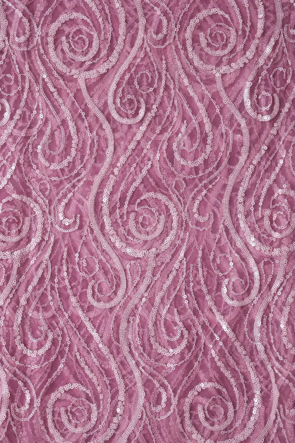 AIzaSyBcstauz-XMPRhEY21AUzeo032pxrXB5Ug - Gorgeous Light Pink Sequins Geometric Embroidery On Dark Pink Soft Net Fabric