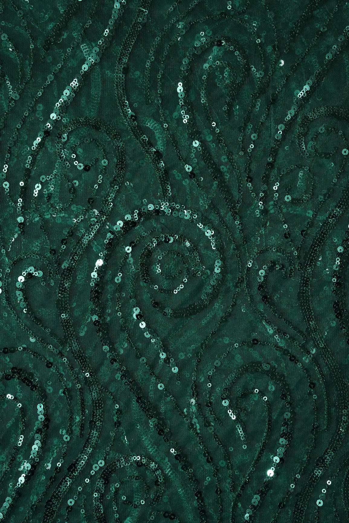 AIzaSyBcstauz-XMPRhEY21AUzeo032pxrXB5Ug - Gorgeous Green Sequins Geometric Embroidery On Bottle Green Soft Net Fabric