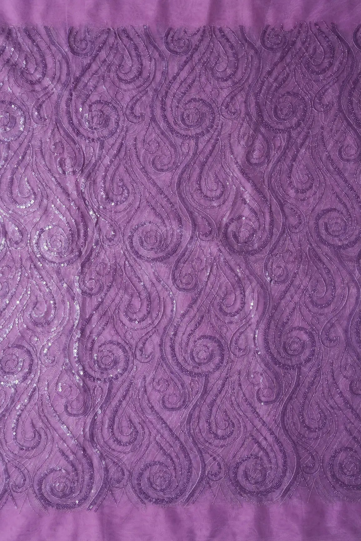 AIzaSyBcstauz-XMPRhEY21AUzeo032pxrXB5Ug - Gorgeous Lavender Sequins Geometric Embroidery On Lavender Soft Net Fabric