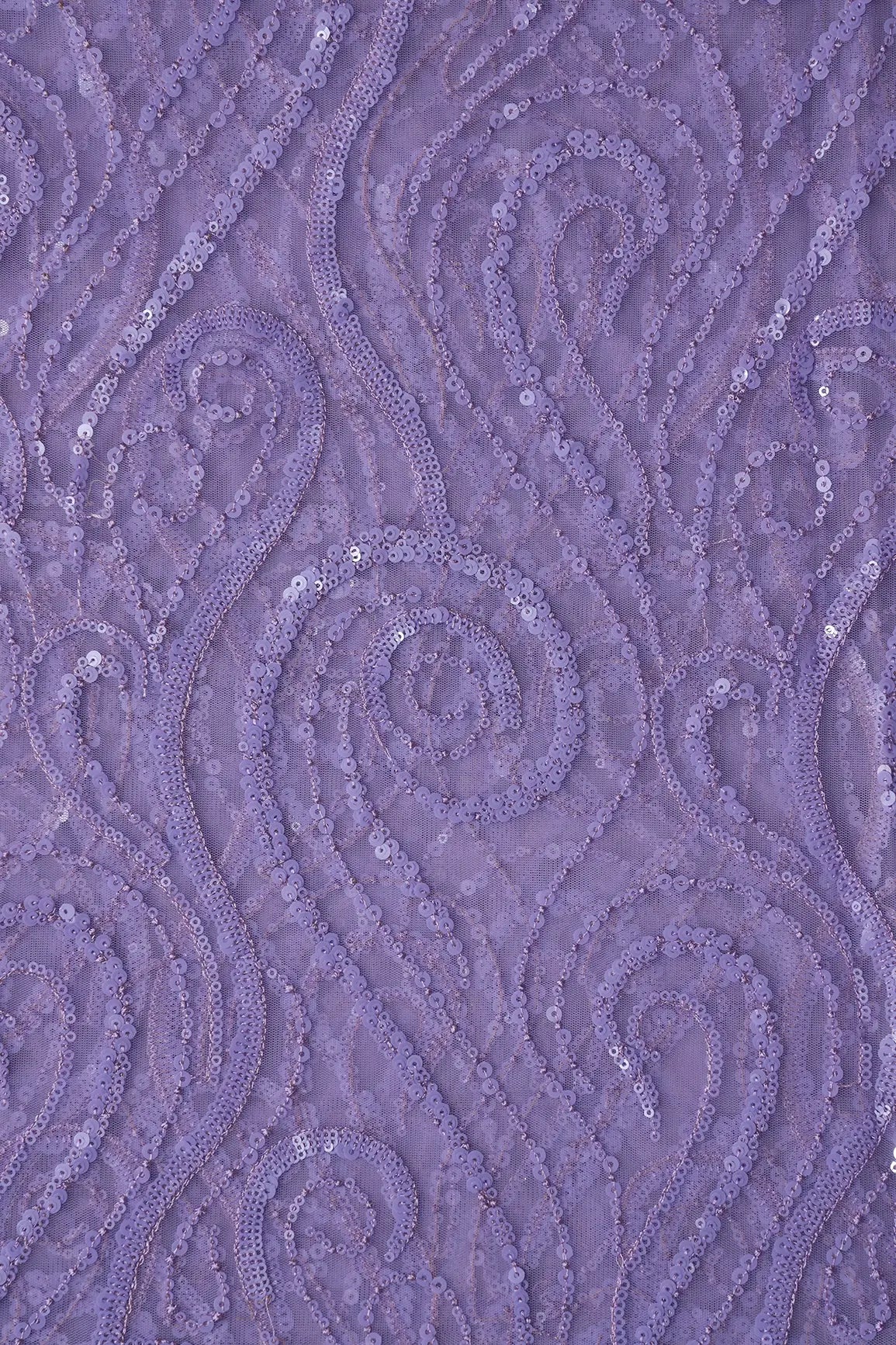 AIzaSyBcstauz-XMPRhEY21AUzeo032pxrXB5Ug - Gorgeous Lilac Sequins Geometric Embroidery On Lilac Soft Net Fabric