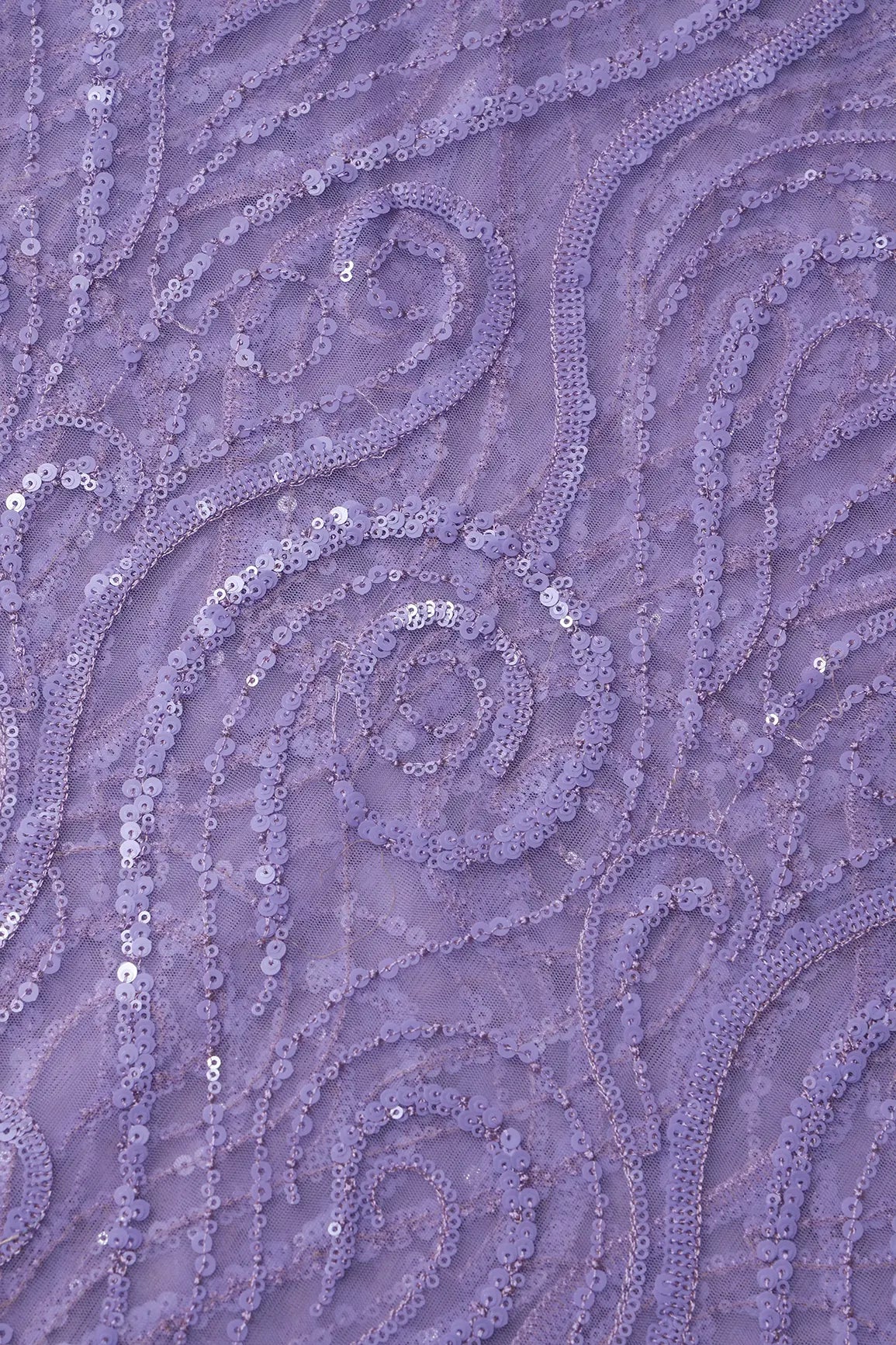 AIzaSyBcstauz-XMPRhEY21AUzeo032pxrXB5Ug - Gorgeous Lilac Sequins Geometric Embroidery On Lilac Soft Net Fabric