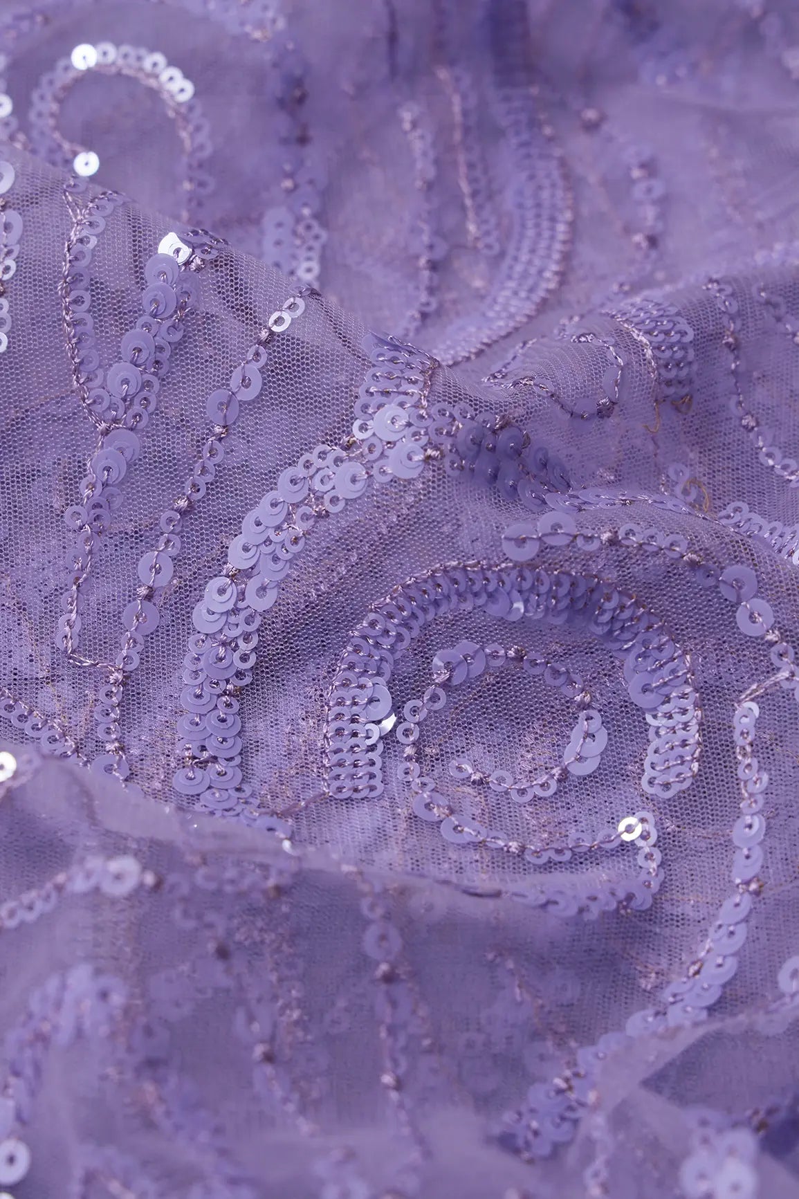 AIzaSyBcstauz-XMPRhEY21AUzeo032pxrXB5Ug - Gorgeous Lilac Sequins Geometric Embroidery On Lilac Soft Net Fabric