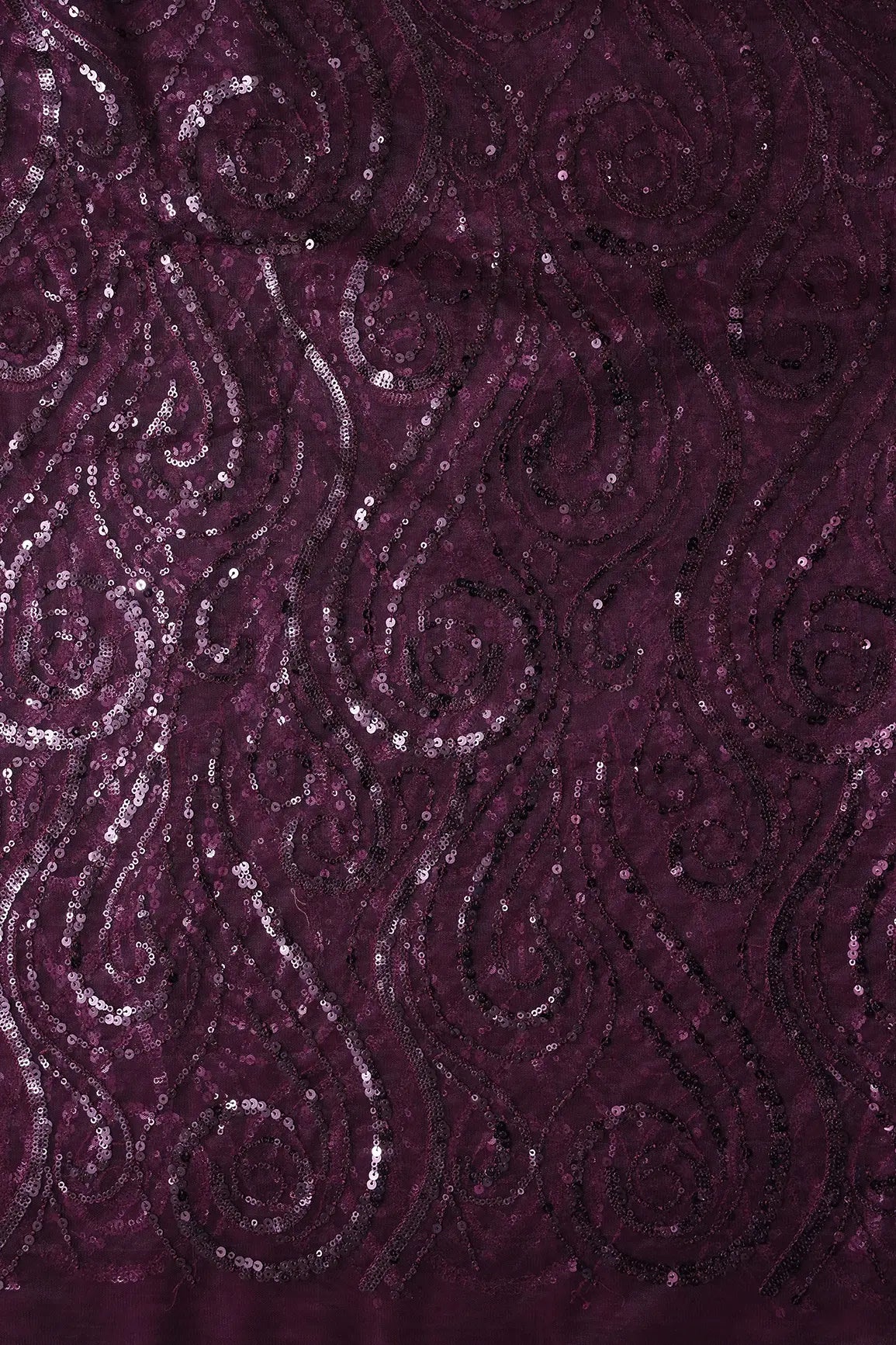 AIzaSyBcstauz-XMPRhEY21AUzeo032pxrXB5Ug - Gorgeous Wine Sequins Geometric Embroidery On Wine Soft Net Fabric