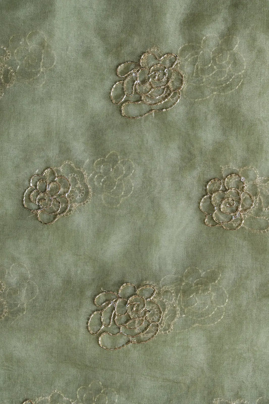 AIzaSyBcstauz-XMPRhEY21AUzeo032pxrXB5Ug - Cut Dana Beads Beautiful Floral Embroidery On Olive Organza Fabric