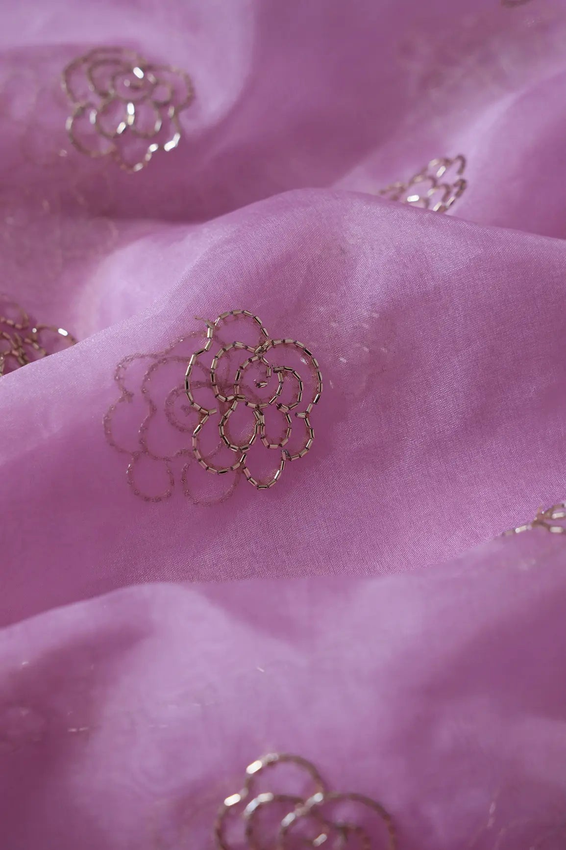 AIzaSyBcstauz-XMPRhEY21AUzeo032pxrXB5Ug - Cut Dana Beads Beautiful Floral Embroidery On Baby Pink Organza Fabric