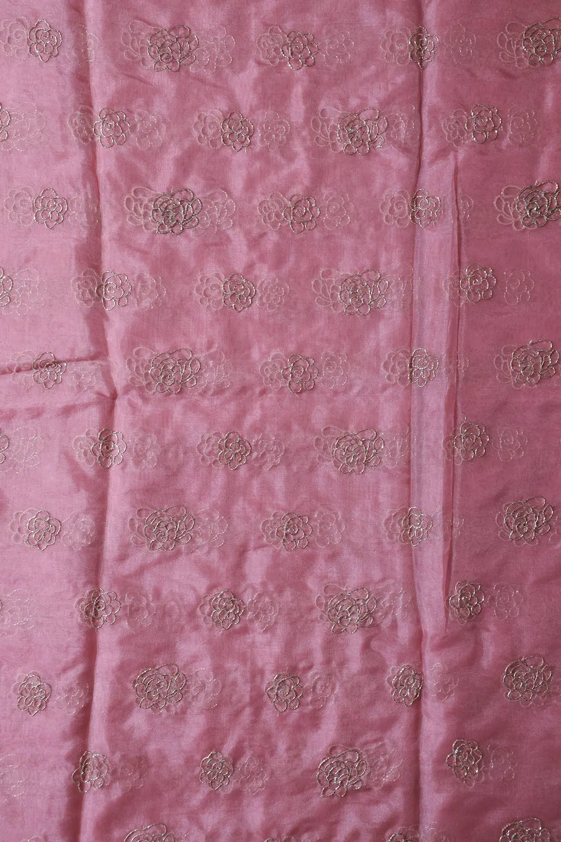 AIzaSyBcstauz-XMPRhEY21AUzeo032pxrXB5Ug - Cut Dana Beads Beautiful Floral Embroidery On Gajri Pink Organza Fabric