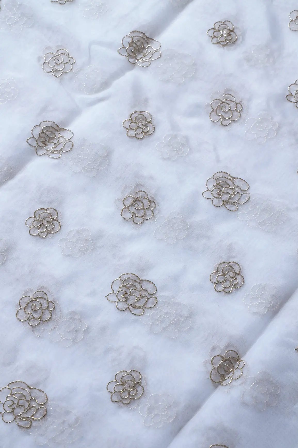 AIzaSyBcstauz-XMPRhEY21AUzeo032pxrXB5Ug - Cut Dana Beads Beautiful Floral Embroidery On White Dyeable Organza Fabric