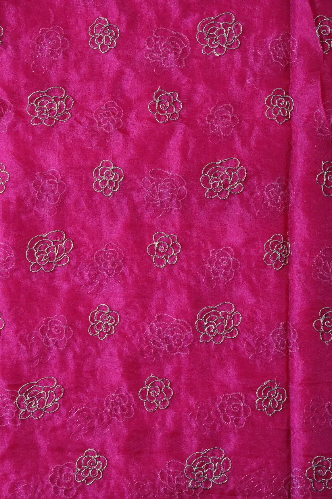 AIzaSyBcstauz-XMPRhEY21AUzeo032pxrXB5Ug - Cut Dana Beads Beautiful Floral Embroidery On Fuchsia Organza Fabric