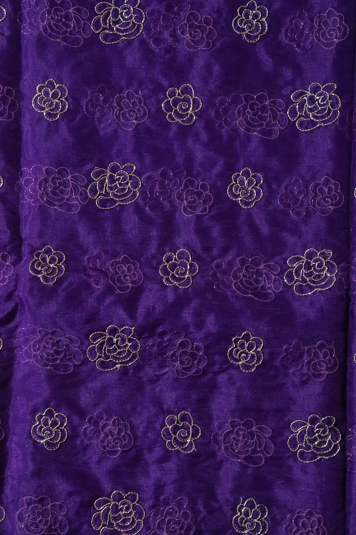 AIzaSyBcstauz-XMPRhEY21AUzeo032pxrXB5Ug - Cut Dana Beads Beautiful Floral Embroidery On Purple Organza Fabric