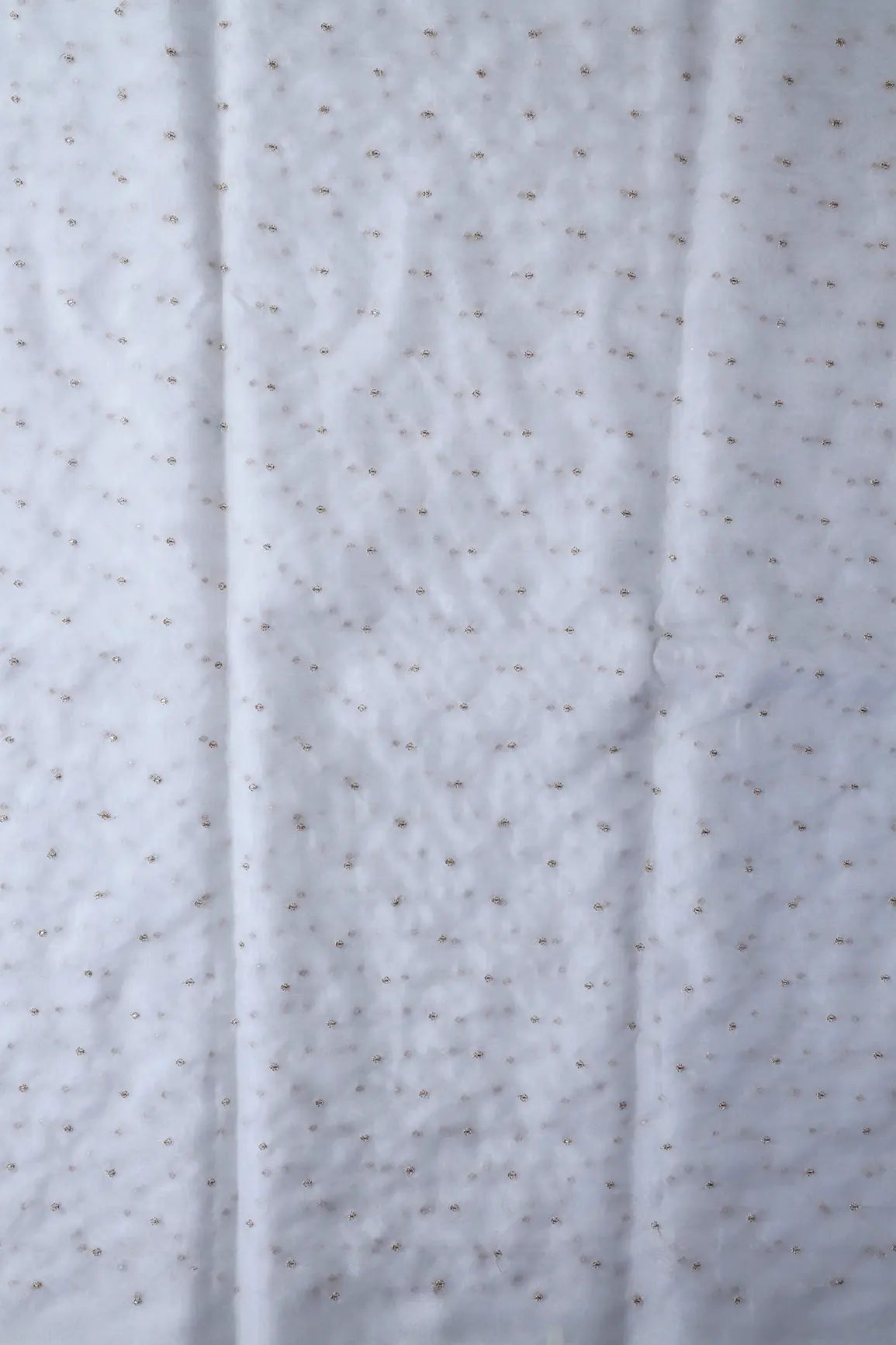 AIzaSyBcstauz-XMPRhEY21AUzeo032pxrXB5Ug - Cut Dana Beads With Zari Small Motif Embroidery On White Dyeable Organza Fabric