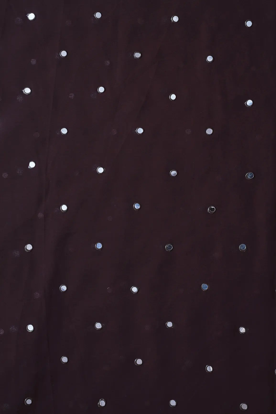 AIzaSyBcstauz-XMPRhEY21AUzeo032pxrXB5Ug - Beautiful Real Mirror Embroidery Work On Dark Brown Georgette Fabric