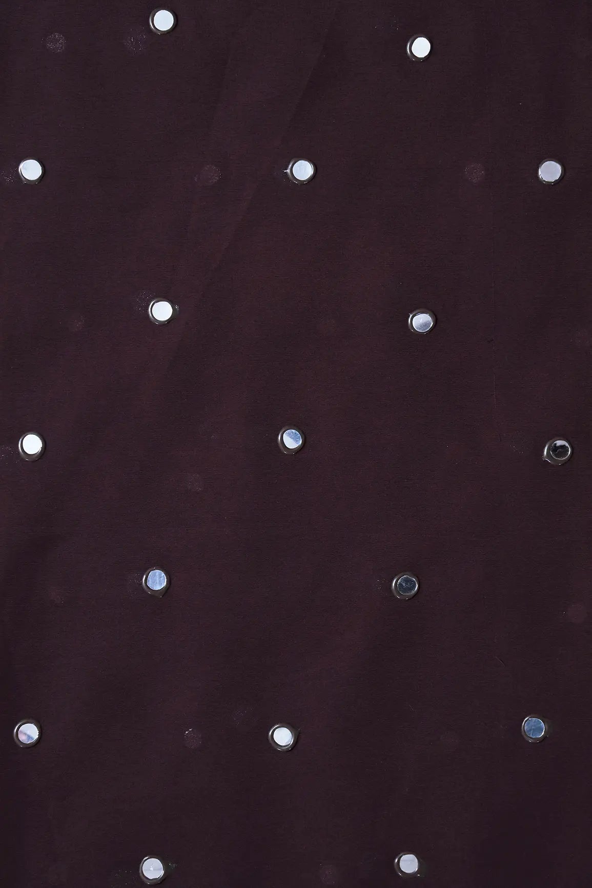 AIzaSyBcstauz-XMPRhEY21AUzeo032pxrXB5Ug - Beautiful Real Mirror Embroidery Work On Dark Brown Georgette Fabric