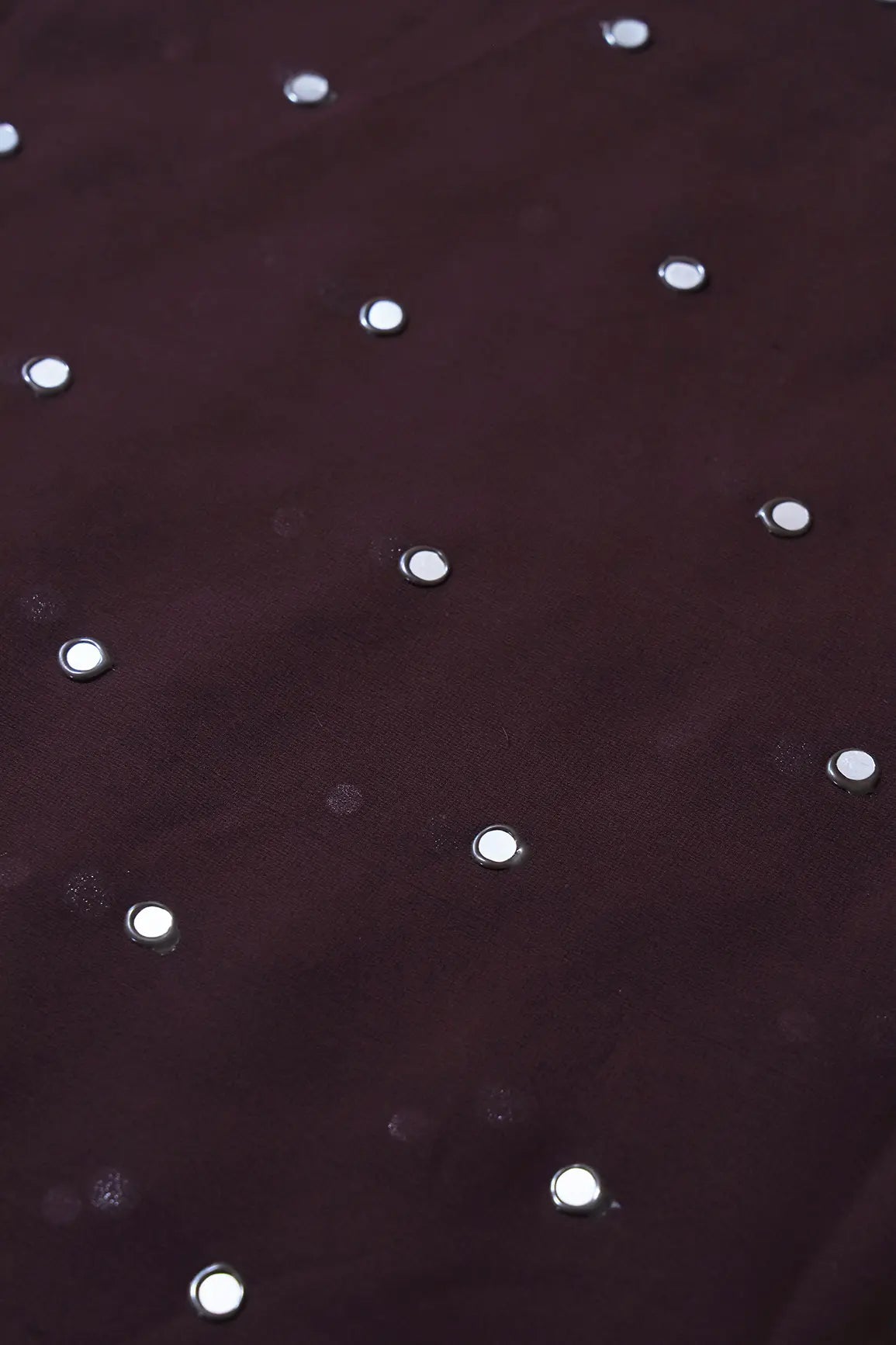 AIzaSyBcstauz-XMPRhEY21AUzeo032pxrXB5Ug - Beautiful Real Mirror Embroidery Work On Dark Brown Georgette Fabric