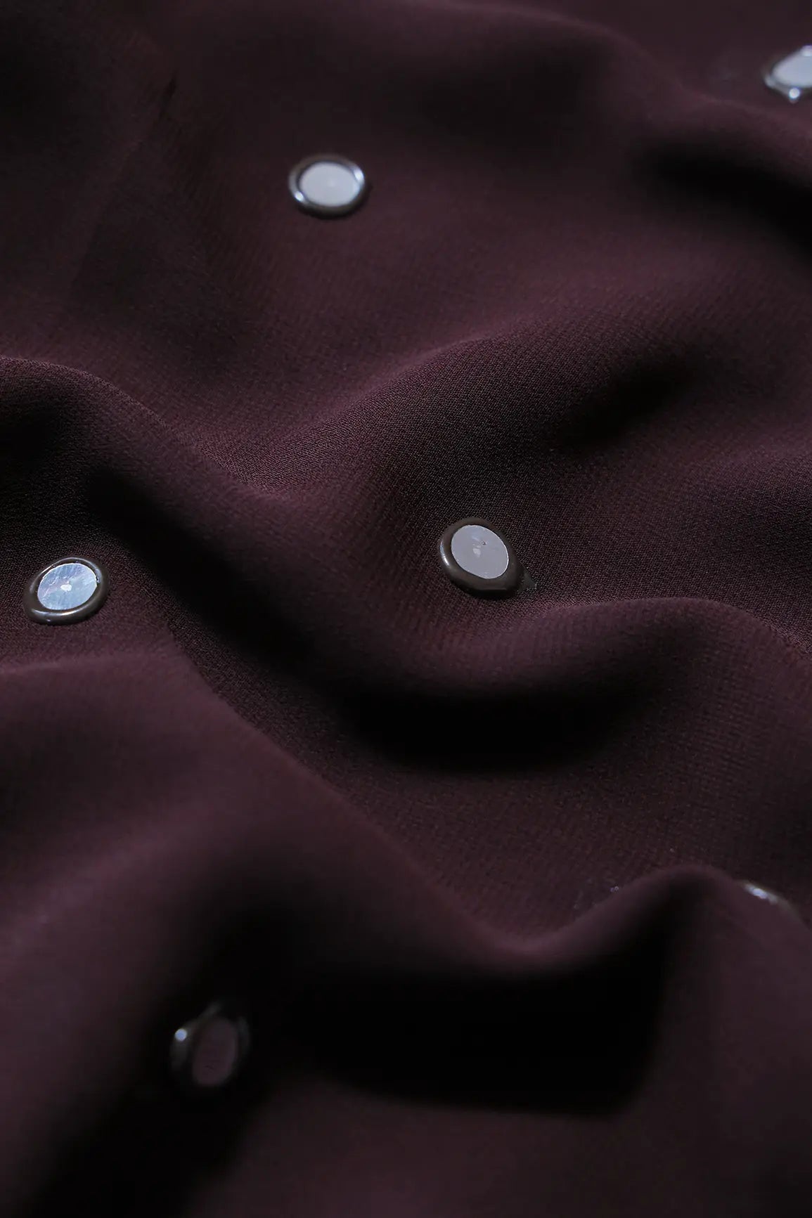 AIzaSyBcstauz-XMPRhEY21AUzeo032pxrXB5Ug - Beautiful Real Mirror Embroidery Work On Dark Brown Georgette Fabric