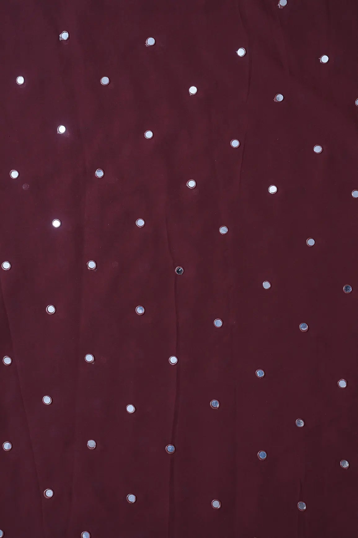 AIzaSyBcstauz-XMPRhEY21AUzeo032pxrXB5Ug - Beautiful Real Mirror Embroidery Work On Maroon Georgette Fabric